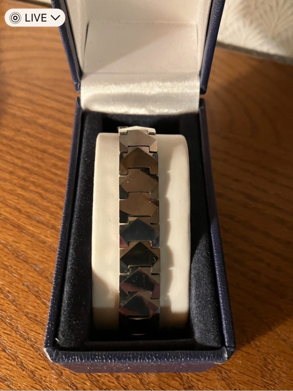 New Men's Polished Silver Link Bracelet - Sleek Geometric Design